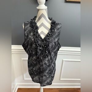 GAP Sleeveless Button Up Ruffled Top Size XXL